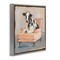 Stupell Industries Baby Cow on Pink Couch Framed Floater Canvas Wall Art